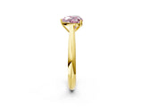 Yellow gold Fancy Pink Heart Cut Diamond Solitaire Engagement Ring with Cathedral Setting and Four-Prong Mount_98