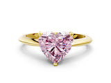 Yellow gold Fancy Pink Heart Cut Diamond Solitaire Engagement Ring with Classic Band and Four-Prong Setting_24