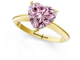 Yellow gold Fancy Pink Heart Cut Diamond Solitaire Engagement Ring with Classic Band and Four-Prong Setting_25