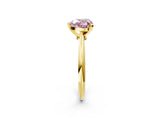 Yellow gold Fancy Pink Heart Cut Diamond Solitaire Engagement Ring with Classic Band and Four-Prong Setting_26