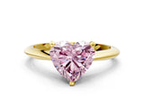 Yellow gold Fancy Pink Heart Cut Diamond Solitaire Engagement Ring with Classic Band and Four-Prong Setting_87