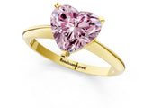 Yellow gold Fancy Pink Heart Cut Diamond Solitaire Engagement Ring with Classic Band and Four-Prong Setting_88