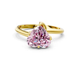 Yellow gold Fancy Pink Heart Cut Diamond Solitaire Engagement Ring with Four-Prong Setting and Classic Band_20