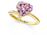 Yellow gold Fancy Pink Heart Cut Diamond Solitaire Engagement Ring with Four-Prong Setting and Classic Band_21