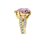 Yellow gold Fancy Pink Heart Cut Diamond Solitaire Engagement Ring with Twisted Pavé Band and Four-Prong Setting_37