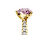 Yellow gold Fancy Pink Heart Cut Diamond Solitaire Pavé Engagement Ring with Round Band and Prong Setting_54