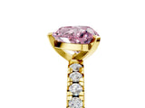 Yellow gold Fancy Pink Heart Cut Diamond Solitaire Pavé Engagement Ring with Round Band and Prong Setting_60