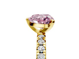 Yellow gold Fancy Pink Heart Cut Diamond Solitaire Pavé Engagement Ring with Round Band and Prong Setting_72