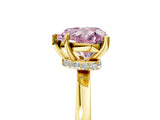 Yellow gold Fancy Pink Heart Cut Diamond Solitaire Ring with Classic Band and Four-Prong Setting_5