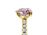 Yellow gold Fancy Pink Heart Cut Diamond Solitaire Ring with Round  Pavé Band and Four-Prong Setting_41
