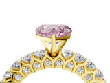 Yellow gold Fancy Pink Heart Cut Diamond Solitaire Ring with Shared Prong Pavé Band and Four-Prong Setting_62