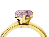 Yellow gold Fancy Pink Heart Cut Diamond Solitaire Ring with Six-Prong Setting and Classic Band_268