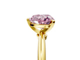 Yellow gold Fancy Pink Heart Cut Diamond Solitaire Ring with Six-Prong Setting and Classic Band_269