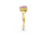 Yellow gold Fancy Pink Heart Cut Diamond Solitaire Ring with Twist Band and Four-Prong Setting_116