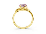 Yellow gold Fancy Pink Heart Cut Diamond Solitaire Ring with Twist Band and Four-Prong Setting_117