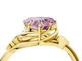 Yellow gold Fancy Pink Heart Cut Diamond Solitaire Ring with Twist Band and Four-Prong Setting_118
