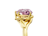 Yellow gold Fancy Pink Heart Cut Diamond Solitaire Ring with Twist Band and Four-Prong Setting_119
