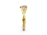 Yellow gold Fancy Pink Heart Cut Diamond Solitaire Twist Band Prong Setting Ring_69