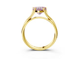 Yellow gold Fancy Pink Heart Cut Diamond Solitaire Twist Band Prong Setting Ring_70