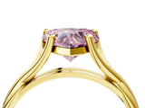 Yellow gold Fancy Pink Heart Cut Diamond Solitaire Twist Band Prong Setting Ring_71