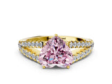 Yellow gold Fancy Pink Heart Cut Diamond Split Shank Pavé Engagement Ring with Four-Prong Setting_73