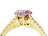 Yellow gold Fancy Pink Heart Cut Diamond Split Shank Pavé Engagement Ring with Four-Prong Setting_77