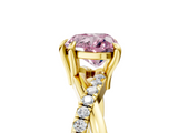 Yellow gold Fancy Pink Heart  Cut Diamond Twist Band Solitaire with Prong Setting_30