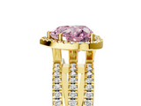 Yellow gold Fancy Pink Heart  Cut Halo Diamond Engagement Ring with Split Shank and Four-Prong Setting_25