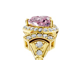 Yellow gold Fancy Pink Heart Cut Halo Diamond Split Shank Engagement Ring with Four-Prong Setting_5