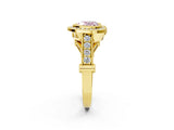 Yellow gold Fancy Pink Heart Cut Halo Diamond Split Shank Pave Ring_14