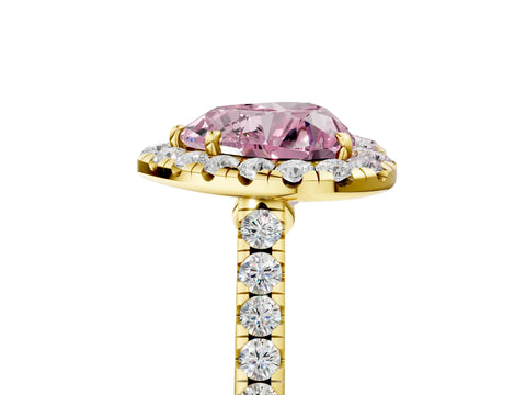 Yellow gold Fancy Pink Heart Cut Halo Pave Diamond Engagement Ring with Four-Prong Setting_5