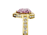 Yellow gold Fancy Pink Heart  Cut Halo Pave Split Shank Prong Setting Ring_38