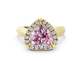 Yellow gold Fancy Pink Heart  Cut Halo Solitaire Engagement Ring with Square Band and Four-Prong Setting_67