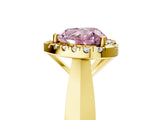Yellow gold Fancy Pink Heart  Cut Halo Solitaire Engagement Ring with Square Band and Four-Prong Setting_72