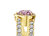 Yellow gold Fancy Pink Heart  Cut Halo Split Shank Diamond Ring with Four-Prong Setting_50