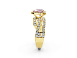 Yellow gold Fancy Pink Heart  Cut Halo Split Shank Prong Setting Ring_14