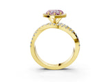 Yellow gold Fancy Pink Heart  Cut Halo Split Shank Prong Setting Ring_15