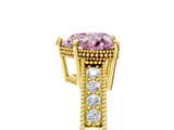 Yellow gold Fancy Pink Heart  Cut Milgrain Channel Set Engagement Ring with Solitaire Prong Setting_84