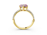 Yellow gold Fancy Pink Heart  Cut Pave Diamond Engagement Ring with Channel Set Band and Four-Prong Setting_23