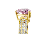 Yellow gold Fancy Pink Heart  Cut Pave Diamond Engagement Ring with Channel Set Band and Four-Prong Setting_25