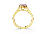 Yellow gold Fancy Pink Heart Cut Solitaire Cathedral Diamond Engagement Ring with Channel-Set Band and Four-Prong Setting_6