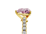Yellow gold Fancy Pink Heart  Cut Solitaire Diamond Engagement Ring with Pave Band and Four-Prong Setting_151