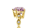Yellow gold Fancy Pink Heart Cut Solitaire Diamond Ring with Infinity Twist Band and Four-Prong Setting_5