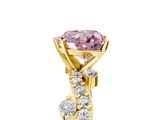 Yellow gold Fancy Pink Heart  Cut Solitaire Diamond Twisted Band with Pave Setting_56