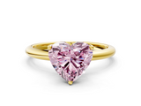 Yellow gold Fancy Pink Heart  Cut Solitaire Engagement Ring with Four-Prong Setting and Classic Band_20