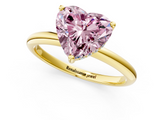 Yellow gold Fancy Pink Heart  Cut Solitaire Engagement Ring with Four-Prong Setting and Classic Band_21