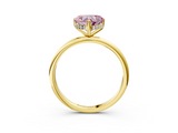 Yellow gold Fancy Pink Heart  Cut Solitaire Engagement Ring with Four-Prong Setting and Classic Band_23