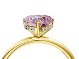 Yellow gold Fancy Pink Heart  Cut Solitaire Engagement Ring with Four-Prong Setting and Classic Band_24