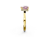 Yellow gold Fancy Pink Heart  Cut Solitaire Engagement Ring with Four-Prong Setting on a Classic Band_22