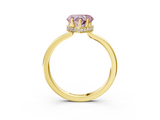 Yellow gold Fancy Pink Heart  Cut Solitaire Engagement Ring with Four-Prong Setting on a Classic Band_23